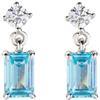 Amen Gioielli Orecchini Donna AMEN PRINCESS Rettangolare Acquamarina in Argento 925 codice EREBAC