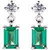 Amen Gioielli Orecchini Donna AMEN PRINCESS Rettangolare Verde in Argento 925 codice EREBV