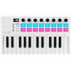 Nikou M-VAVE - Controller per tastiera MIDI, USB mini 25 tasti, ricaricabile, tastiera portatile elettrica con cuscinetti per batteria RGB, batteria integrata (bianco)