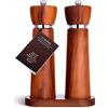 TLYSXPRO Set Macina Sale e Pepe in Legno - Macinapepe e Macinasale Manuali in Legno di Acacia con Macina in Ceramica Regolabile - Per Cucina e Tavola - Altezza 21 cm