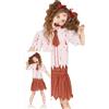 FIESTAS GUIRCA Costume da Studentessa Zombie per Bambina - Uniforme Scuola Rosso - Costumi di Halloween per bambine dai 5 ai 6 anni