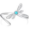 Qings Anello Libellula da Donna Argento 925 Delicato Anello Animale Regolabile Aperto con Zircone Regali di compleanno