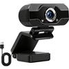 Ouitble Webcam per computer USB 1080P con microfono Webcam Plug and Play Full HD 1080P 30FPS per lezioni online Videoconferenze Plastica ABS nera