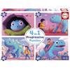 Educa - Puzzle Progressivo Dinosauri Amici | 4in1 Progressivo 20/40/60/80 pezzi | Dinosauri, Bambini | dai 4 anni (20222)