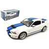 Greenlight SHELBY GT500 2011 PERFORMANCE WHITE WITH GRABBER BLUE STRIPES 1:18