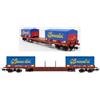 Rivarossi FS 4-AXLE FLAT WAGON WITH 2x20 CONTAINERS GRUPPO BERNARDINI EP.VI 1:87