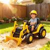 DecHome Ruspa Elettrica Bambini 3-6 Anni Caterpillar 12V con Telecomando Giallo DecHome