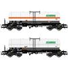 Rivarossi FS 2-UNIT PACK GAS TANK WAGON 4 AXLES ZAGS ZAS SOGETANK EP.V 1:87
