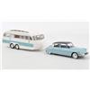Norev CITROEN DS 19 1959 BLEU NUAGE & CARAVAN HANON 1:18