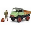Schuco MERCEDES UNIMOG WEIDMANNSHEIL W/HAUNTER AND DOG 1:43