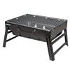 AKTIVE 63031 Barbecue portatile a carbone in acciaio nero e rettangolare, pieghevole, dimensioni 35 x 27 x 20 cm, con manico, facile da trasportare, griglia campeggio, terrazza, balcone