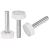 QUARKZMAN 20pz M5 x 30mm Maschio Filettatura Manopole Zigrinate Vite Pollice Serraggio Manopole Impugnatura Plastica Maniglia Mano Manopole con Perno Filettato Bianco
