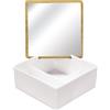 Kleine Wolke Timber Cosmetic Box - Bauletto in Tessuto, Misura S, Colore: Bianco