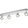 Philips Lighting Faretti Star, 4 Punti Luce Orientabili, LED integrato, 5W, Base Tonda, Grigio