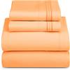 Hearth & Harbor, Lenzuola e federe Extra morbide, in Microfibra, Arancione Albicocca, Completo