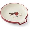 Cooksmart Robins Retreat - Poggiamestolo decorativo in ceramica con design natalizio con pettirosso, pratico supporto per utensili da cucina per cucchiai, cucchiaini da tè e uso quotidiano in cucina
