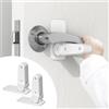 ZEWZE 2 Pezzi Blocca Porta di Sicurezza per Bambini e Animali-Serratura per Maniglia con Blocco a Leva, Adesivo 3M, Installazione Facile, Ideale per Casa, Ufficio (Bianco)