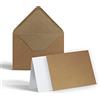 Glüxx-Agent Set di 20 buste per lettere, formato DIN C6 + biglietti pieghevoli in bianco DIN A6 + inserti - buste con biglietti in carta kraft naturale marrone - per fai da te biglietti di invito