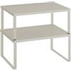 SONGMICS Scaffale Portaspezie, Set di 2 Organizzatori da Cucina | Espandibili, scaffale da cucina impilabile in metallo, Beige Avena, KCS001K01