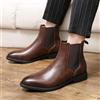 Stivali Chelsea Uomo 👞 Pelle PU Moda British Nero/Marrone 🚚