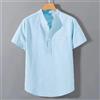 👕 Camicia Uomo Estiva Cotone Tinta Unita Colletto Coreano Moda Casual