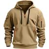 Felpa Moto Uomo Termica Antivento Cappuccio Multi Tasche Zip Invernale 🏍️