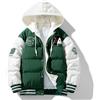 Giacca uomo invernale cotone imbottita cappuccio stile college casual moda