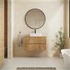 Parama Mobile bagno sospeso 90cm due cassetti rovere chiaro cannettato con top | Tigua