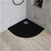 Parama Piatto doccia semicircolare 80x80 cm in marmoresina nero effetto pietra h3 cm | Milos