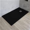 Parama Piatto doccia rettangolare 70x120 cm in marmoresina nero effetto pietra h3 cm | Milos