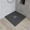 Parama Piatto doccia quadrato 90x90 cm in marmoresina grigio antracite effetto pietra h3 cm | Milos