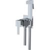 Parama Idroscopino quadrato doppia funzione in ottone cromato con rubinetto acqua calda e fredda e flessibile 120cm