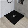 Parama Piatto doccia quadrato 90x90 cm in marmoresina nero effetto pietra h3 cm | Milos