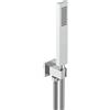 Parama Kit doccia quadrato cromato: doccino, flessibile 150cm e presa acqua con supporto