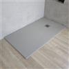 Parama Piatto doccia rettangolare 70x90 cm in marmoresina grigio effetto pietra h3 cm | Milos