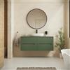 Parama Mobile bagno sospeso 120cm quattro cassetti verde foresta cannettato con top | Tigua