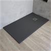 Parama Piatto doccia rettangolare 70x90 cm in marmoresina grigio antracite effetto pietra h3 cm | Milos