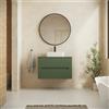 Parama Mobile bagno sospeso 70cm due cassetti verde foresta cannettato con top | Tigua