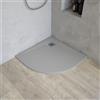 Parama Piatto doccia semicircolare 90x90 cm in marmoresina grigio effetto pietra h3 cm | Milos