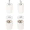 QUARKZMAN 4Pz Ferma Tapparelle plastica resistente da 28 mm, Tappi D'Arresto Tappo di Arresto per Tapparella in Plastica con Rondelle e Viti per Tapparelle Stecche per Tapparelle, Bianco