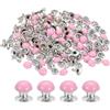 QUARKZMAN 100Set Rivetti In Pelle Borchie, 6mm/0.2 Piedi Borsa A Mano Borchie A Cupola funghi Borchie Tonde Metalliche Con Retro A Vite Per Fai Da Te In Pelle Borsa, Rosa
