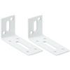 QUARKZMAN Angoli di Rinforzo Regolabili, 2 Pezzi 80 x 40 x 30 Mm in Acciaio Inossidabile, Angolo a L a 90 Gradi, Staffa di Rinforzo con Fessura per Riparazione Mobili, Bianco