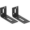 QUARKZMAN Angoli di Rinforzo Regolabili, 2 Pezzi 80 x 40 x 30 Mm in Acciaio Inossidabile, Angolo a L a 90 Gradi, Staffa di Rinforzo con Fessura per Riparazione Mobili, Nero