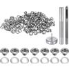 QUARKZMAN Kit di 100pz Strumento Occhielli 3,5mm Set Occhielli in Rame con Perforatore Fori Vuoti, Strumenti per Occhielli per Abbigliamento in Pelle Tessuto, Tono Argento