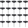QUARKZMAN 20 Pezzi Manopole Aletta T Viti Testa Zigrinata M4 x 30mm Filettatura Maschio Standard Manopole T Plastica Maniglie Manopole Serraggio Mano Vite Testa Zigrinata, Nero