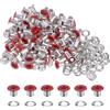 QUARKZMAN 100pz Kit Occhielli in Metallo 1/6 (4mm) ID Occhiello per Teloni Piccolo Rondelle Autoportante con Foro Rondelle per Scarpe Cuoio Perline Nuclei Tela Etichette, Rosso