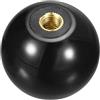 QUARKZMAN Manopole Sfera Filettate, Manopola Sfera Termoindurente Filettatura Femmina M10 da 40mm Dia Manopola Sfera Funzionamento Tonda Inserto Rame per Maniglia Leva Macchina, Nero