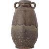 Bloomingville Creative Collection Reina 82060459 - Vaso in gres porcellanato dipinto a mano con manici piccoli, impermeabile, diametro: 9,5 cm, altezza: 16 cm, colore: Marrone