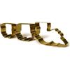 Zenker Set di 3pz taglia biscotti forma Trenino, materiale in acciaio inossidabile colore oro, dimensione Locomotiva 8x6 cm Vagoni 6,5x5 e 7x5 cm