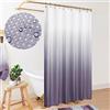 Mrs.Naturall Tende da doccia Ombre idrorepellenti grigie viola 170 x 172 cm di lunghezza
